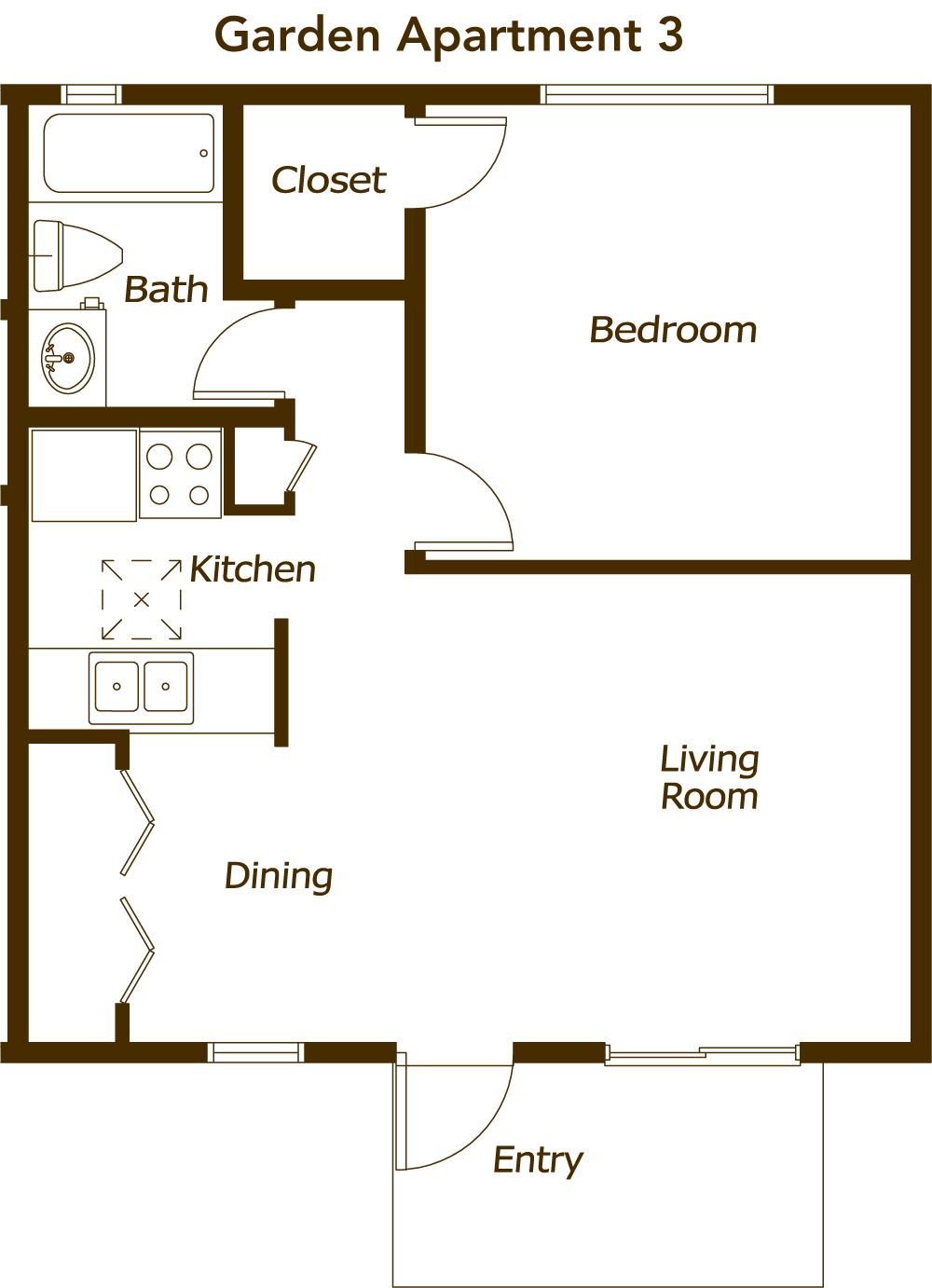 Garden Apartment 3 Floor Plan